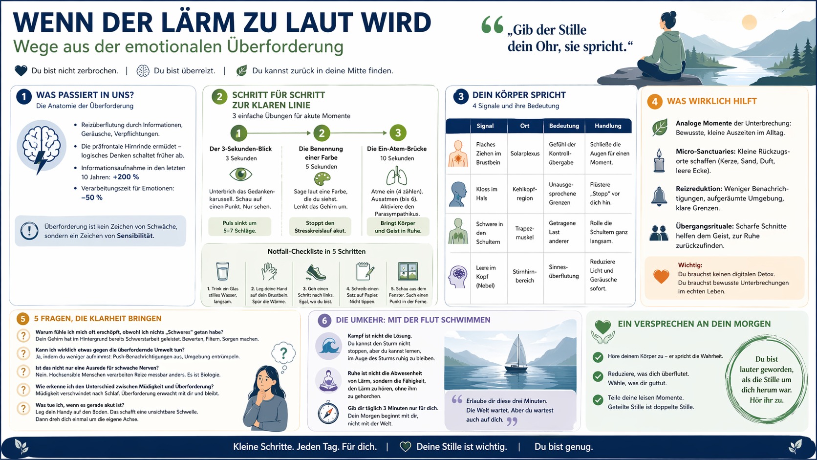 Infografik „Gib der Stille dein Ohr, sie spricht“