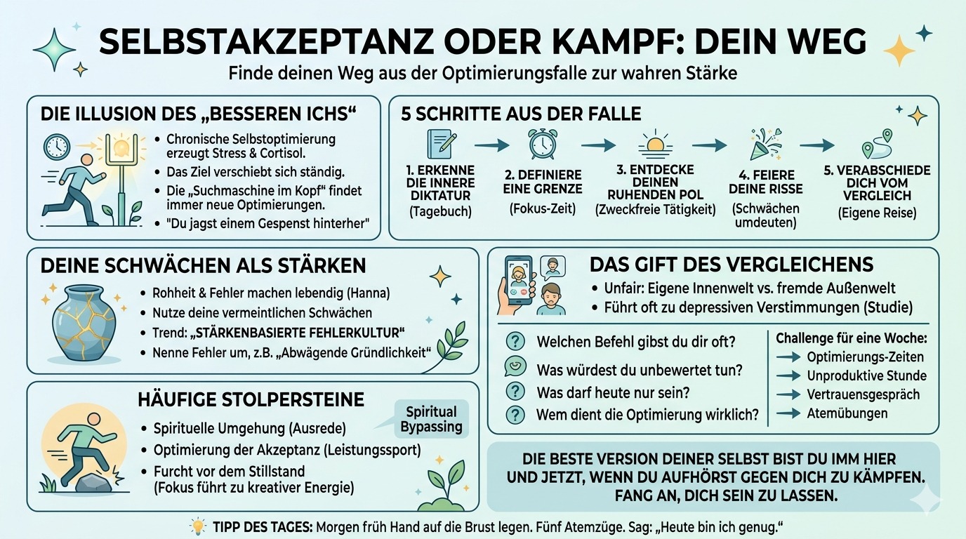 Infografik „Selbstakzeptanz oder Kampf Dein Weg“ 