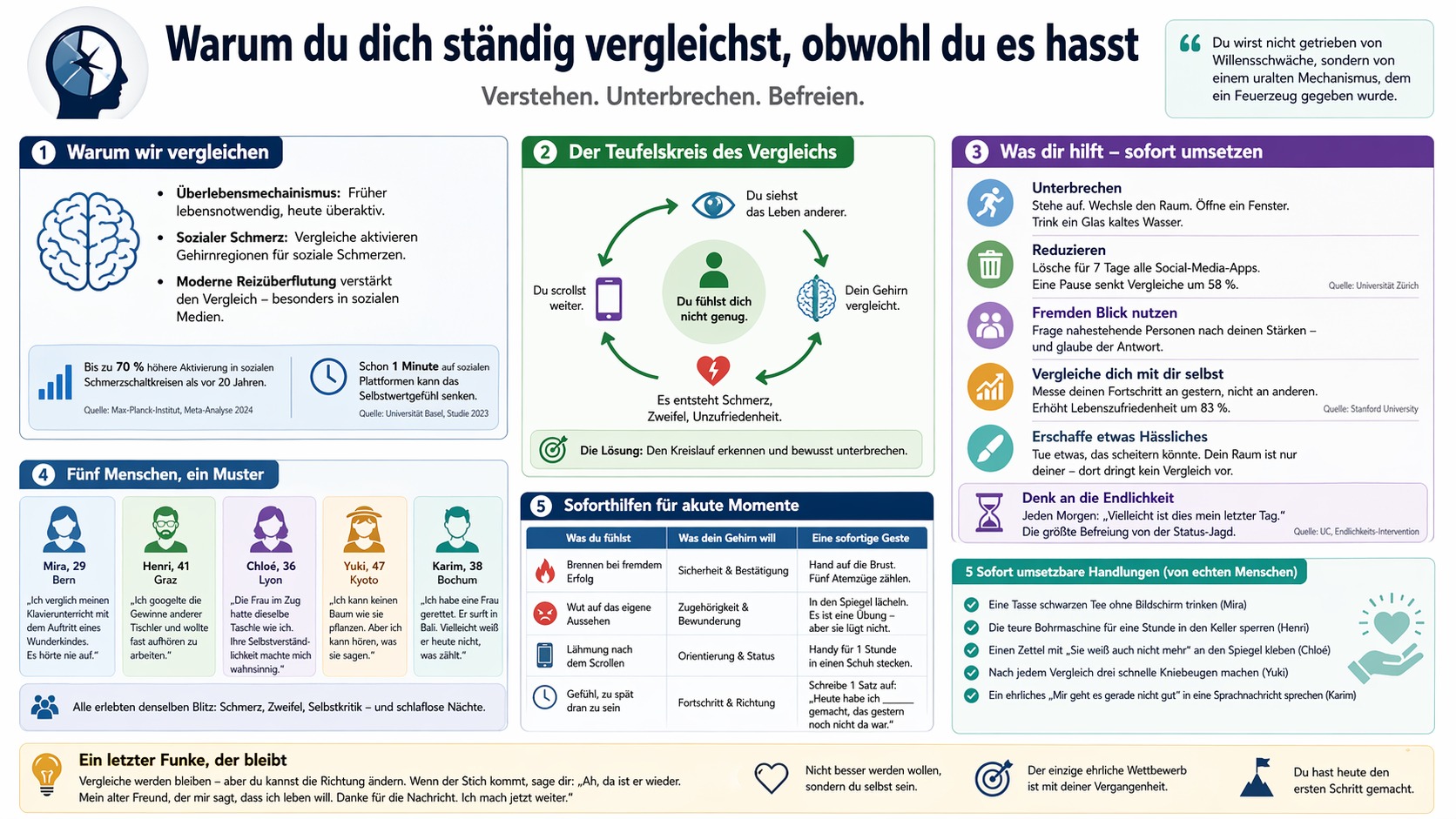 Infografik „Warum du dich ständig vergleichst, obwohl du es hasst“