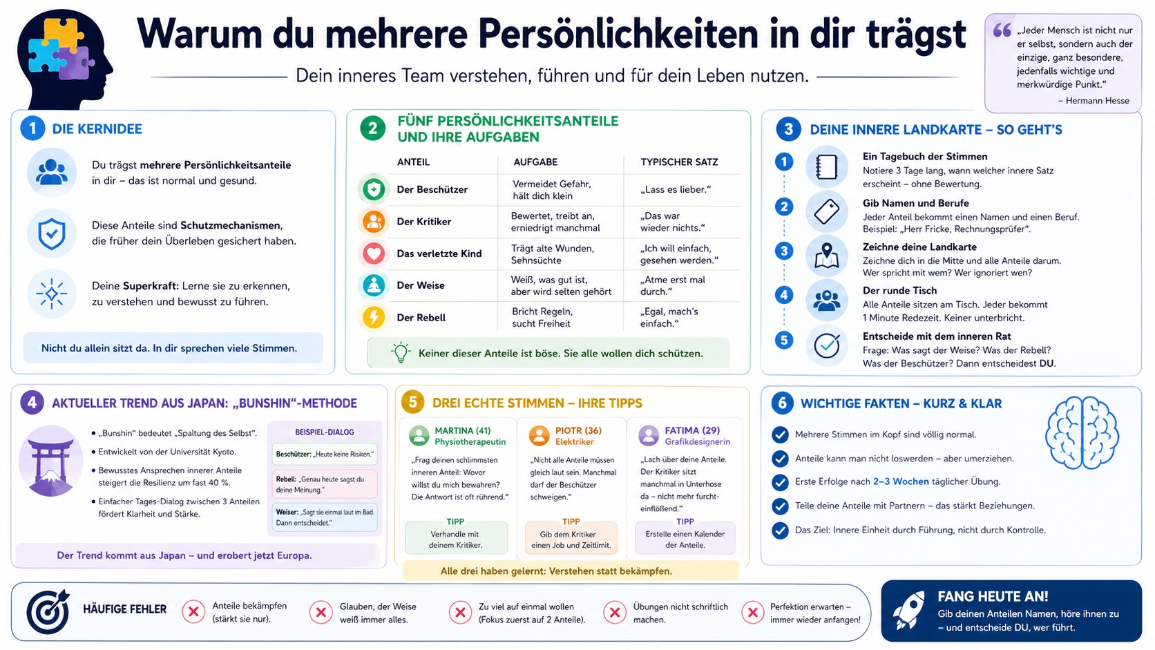 Infograik Warum du mehrere Persönlichkeiten in dir trägst