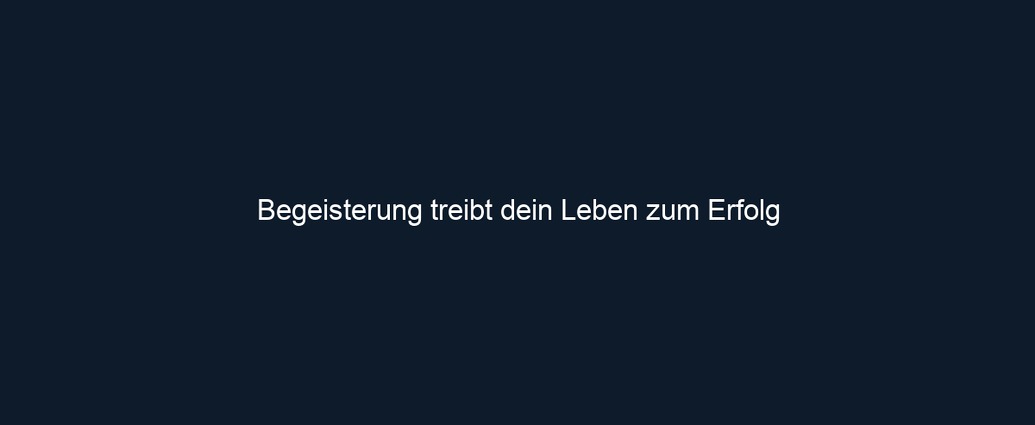 Begeisterung treibt dein Leben zum Erfolg