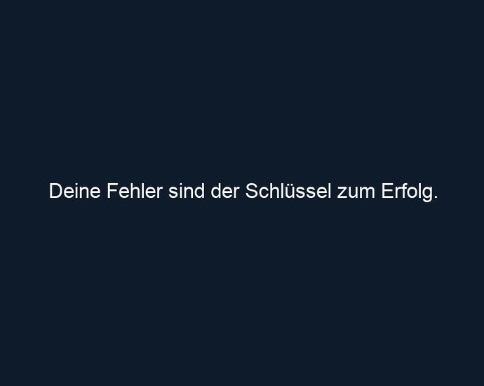 Deine Fehler sind der Schlüssel zum Erfolg.