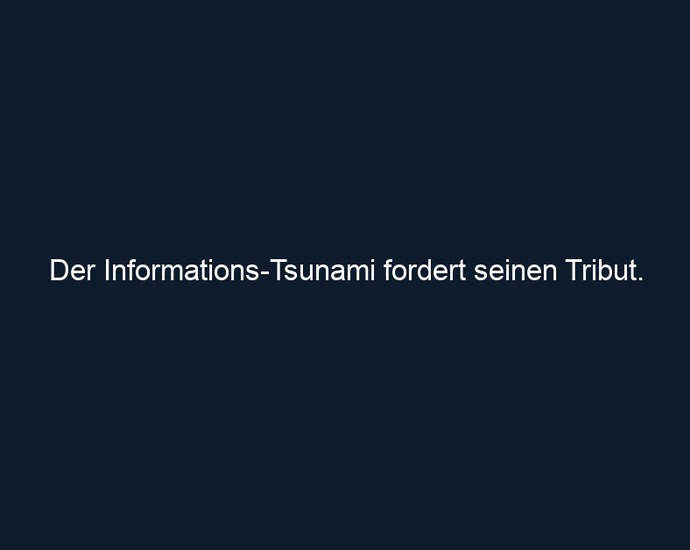 Der Informations Tsunami fordert seinen Tribut.