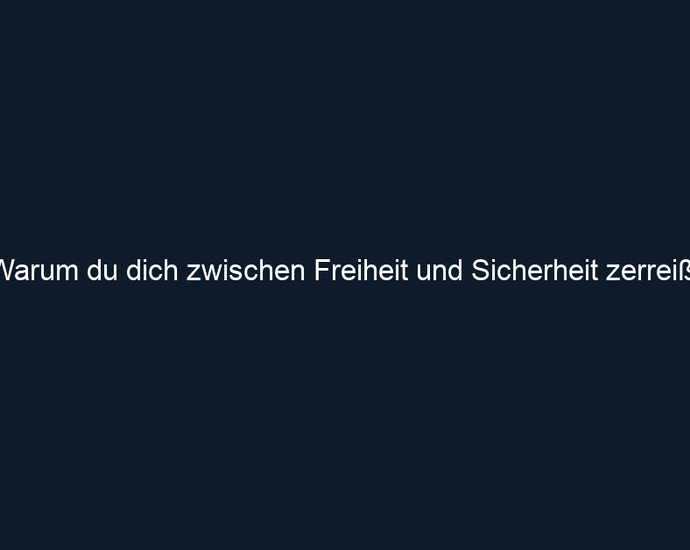 Warum du dich zwischen Freiheit und Sicherheit zerreißt