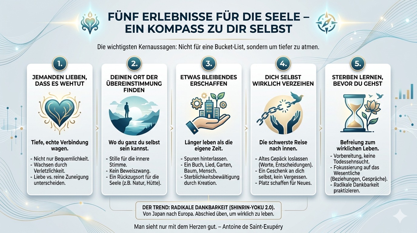 Infografik 5 Dinge, die du noch erleben möchtest Infografik 5 Dinge, die du noch erleben möchtest