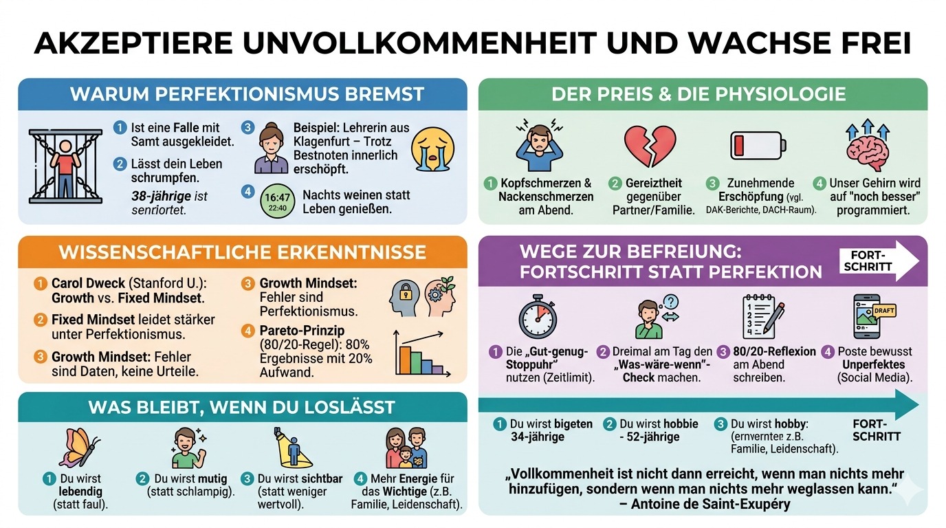 Infografik Akzeptiere Unvollkommenheit – und wachse endlich frei Infografik Akzeptiere Unvollkommenheit – und wachse endlich frei