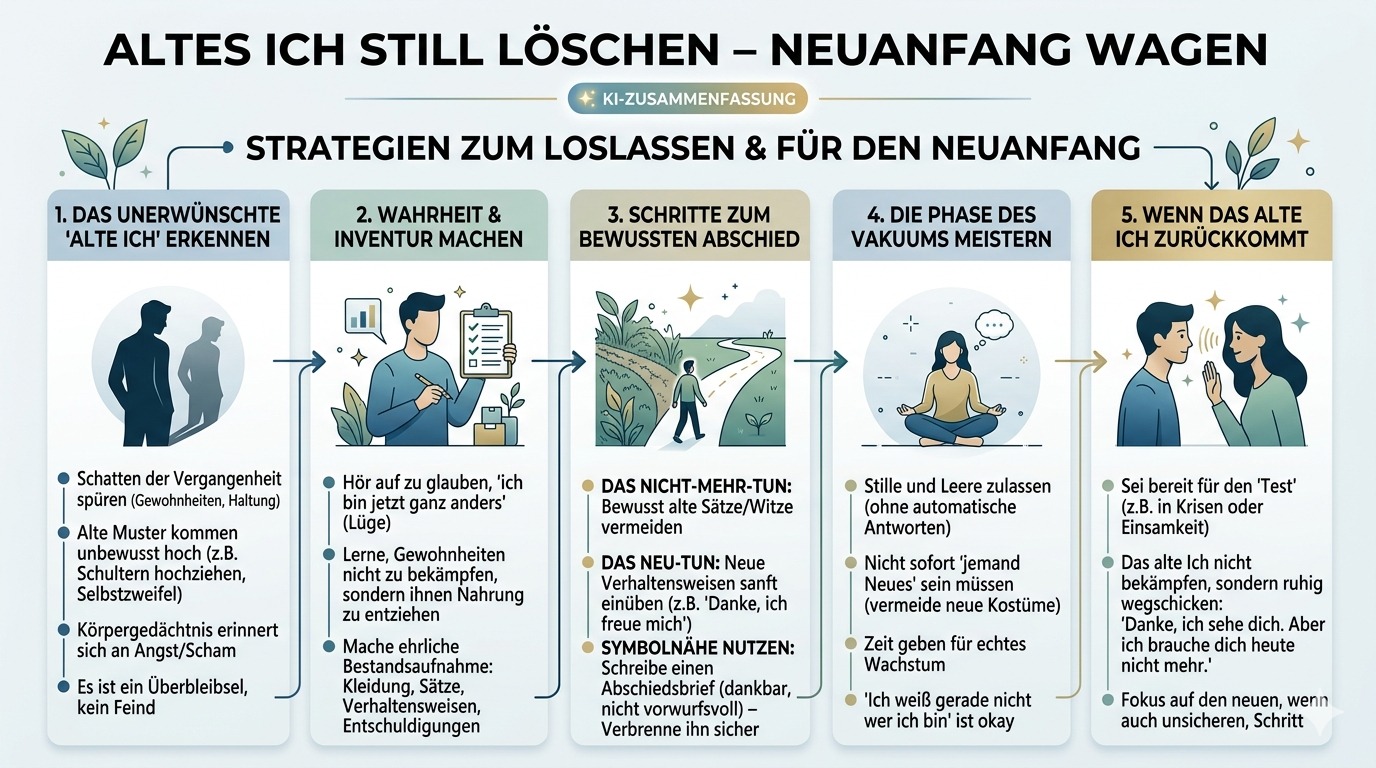 Infografik Altes Ich still löschen – Neuanfang wagen