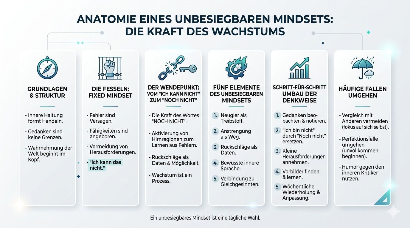 Infografik Anatomie unbesiegbaren Mindsets enthüllt