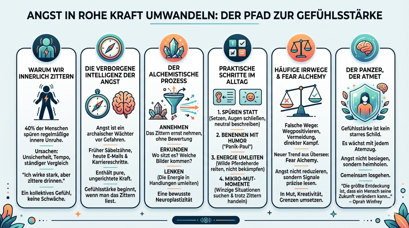 Infografik Angst in rohe Kraft umzuwandeln