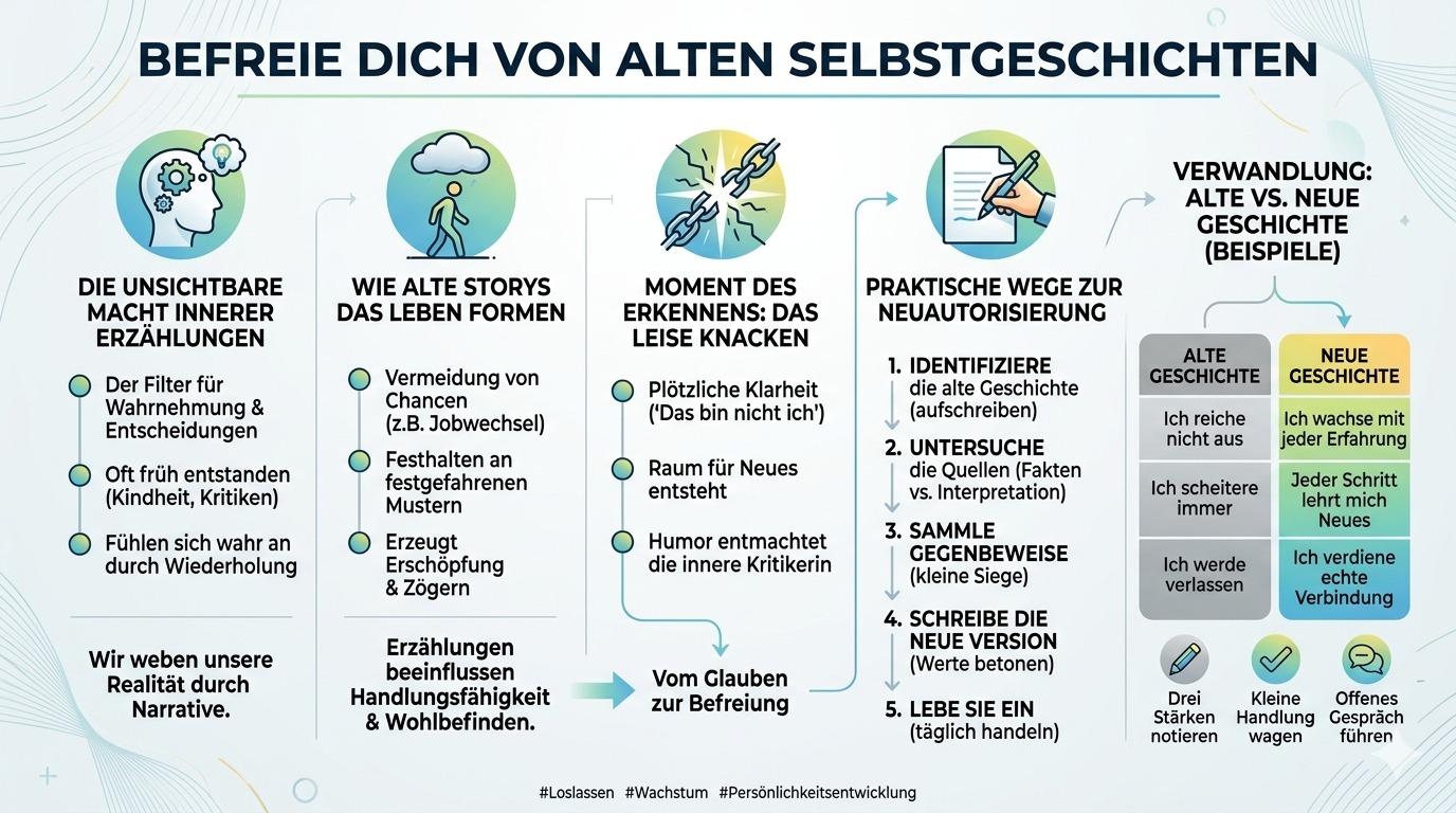 Infografik Befreie dich von alten Selbstgeschichten 