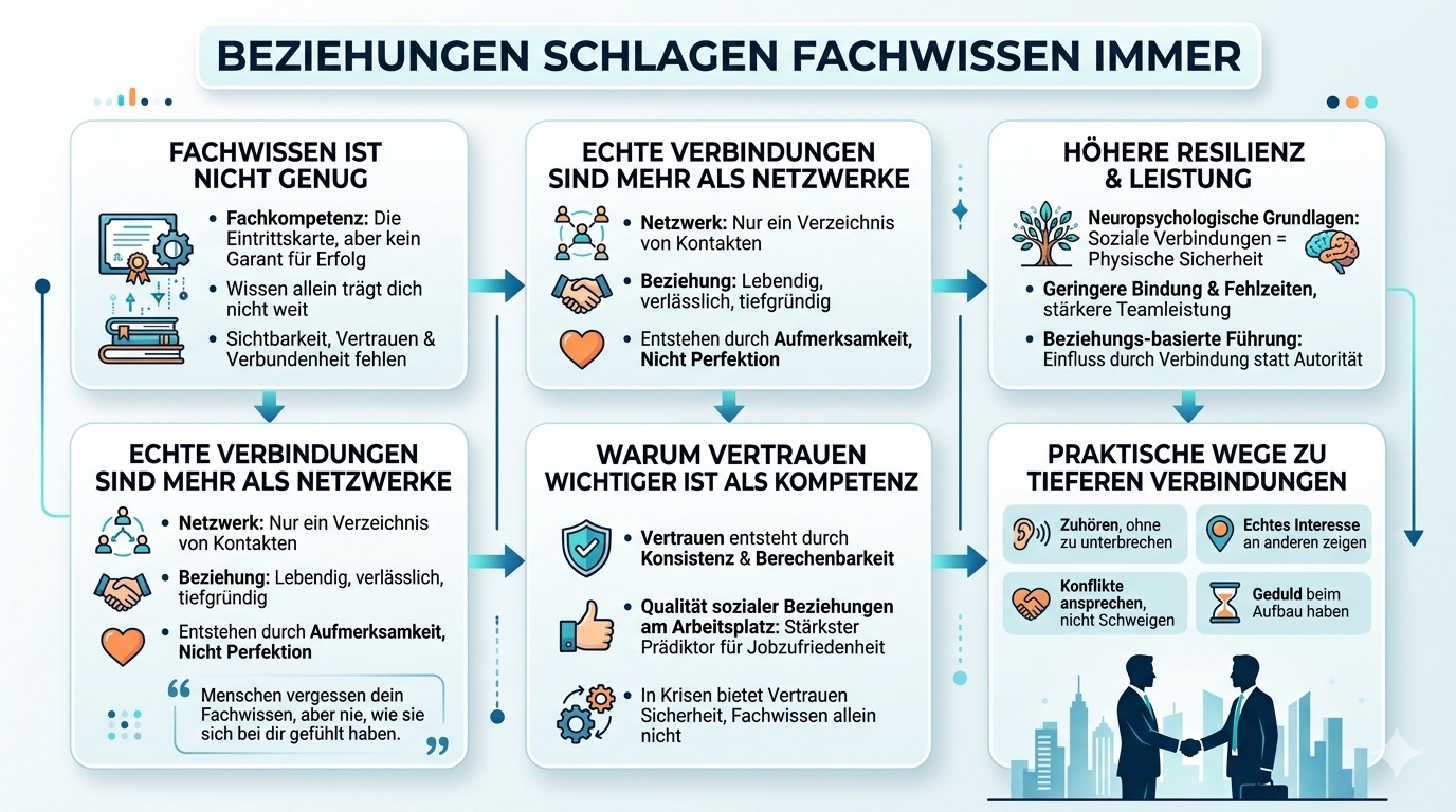 Infografik Beziehungen schlagen Fachwissen immer
