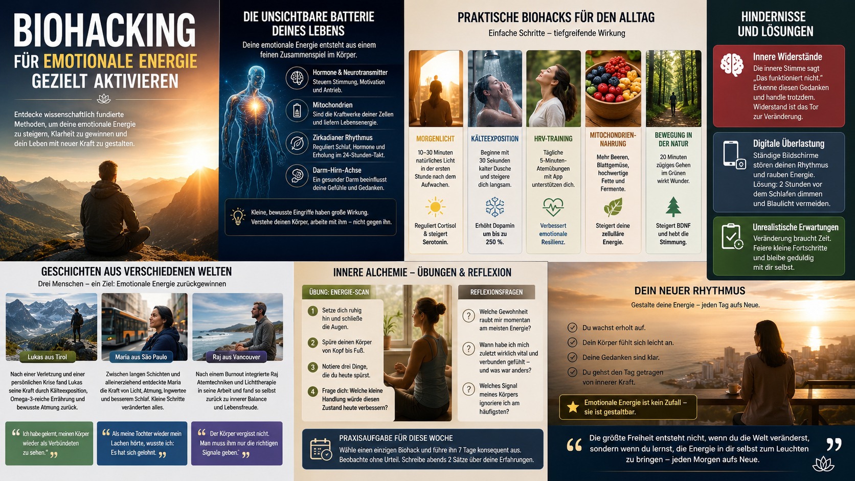 Infografik Biohacking für emotionale Energie gezielt aktivieren Infografik Biohacking für emotionale Energie gezielt aktivieren