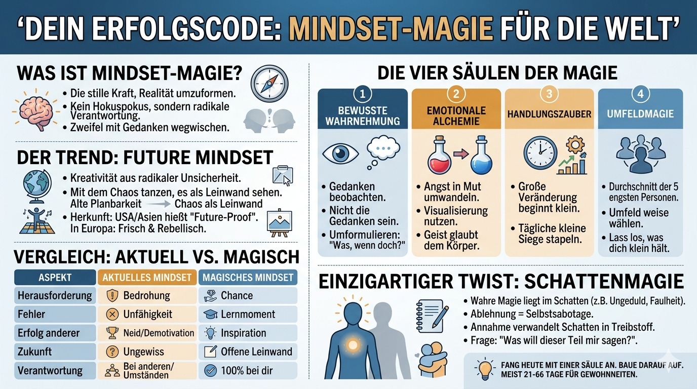 Infografik Dein Erfolgscode Mindset Magie für die Welt