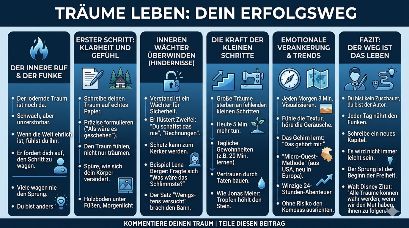 Infografik Dein Erfolgsweg Wie du deine Träume lebst