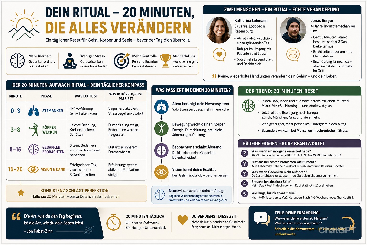Infografik Dein Ritual – 20 Minuten, die alles verändern