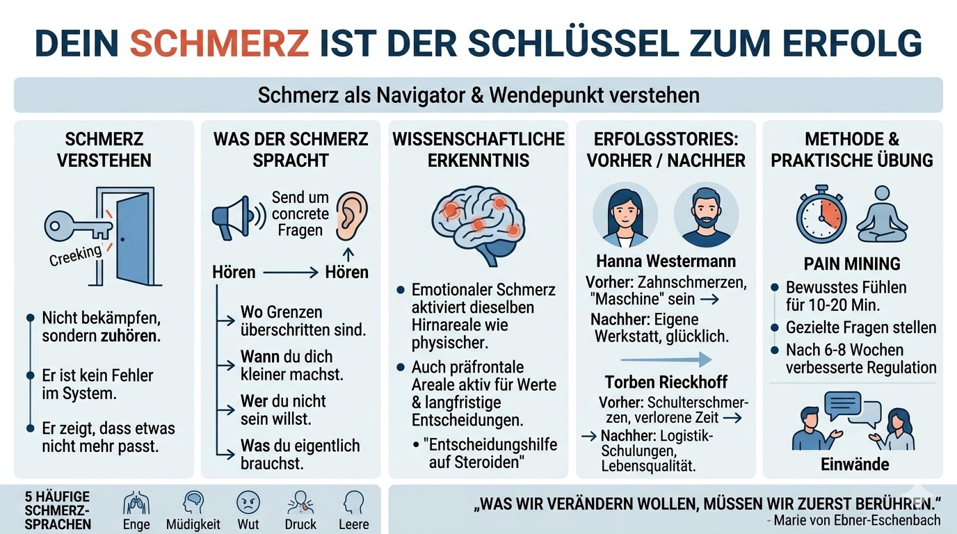 Infografik Dein Schmerz ist der Schlüssel zum Erfolg