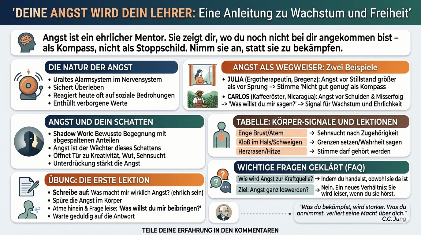 Infografik Deine Angst wird dein Lehrer. Infografik Deine Angst wird dein Lehrer.