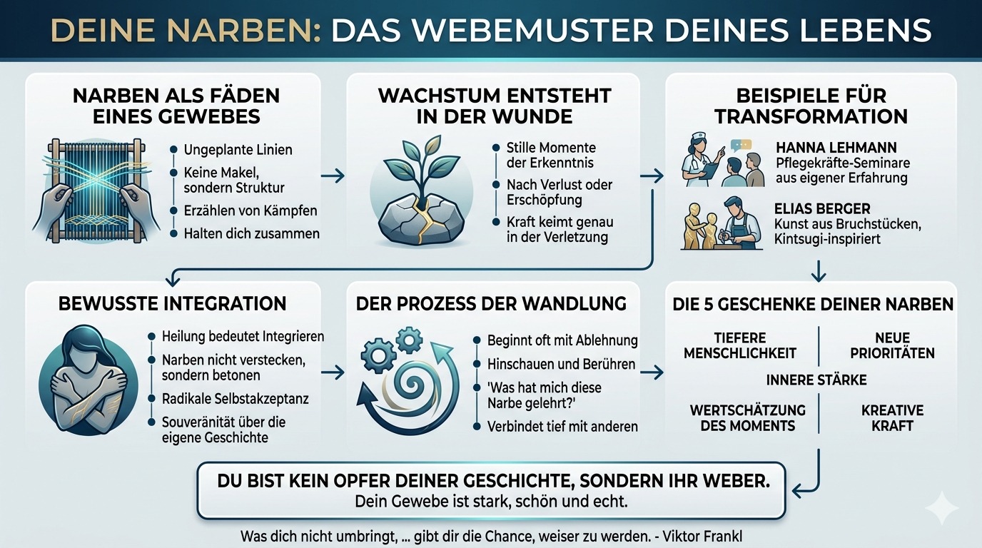 Infografik Deine Narben weben dein Meisterwerk.