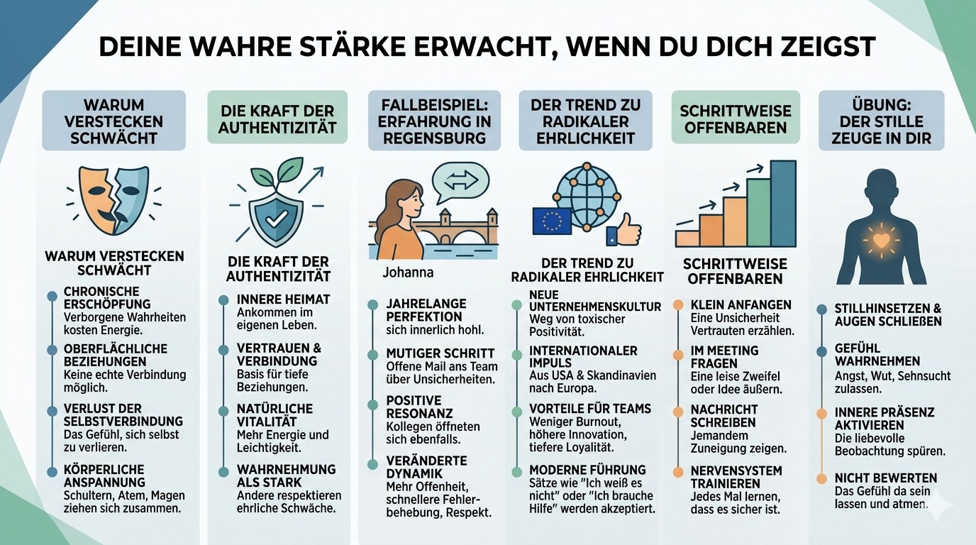 Infografik Deine wahre Stärke erwacht, wenn du dich zeigst.