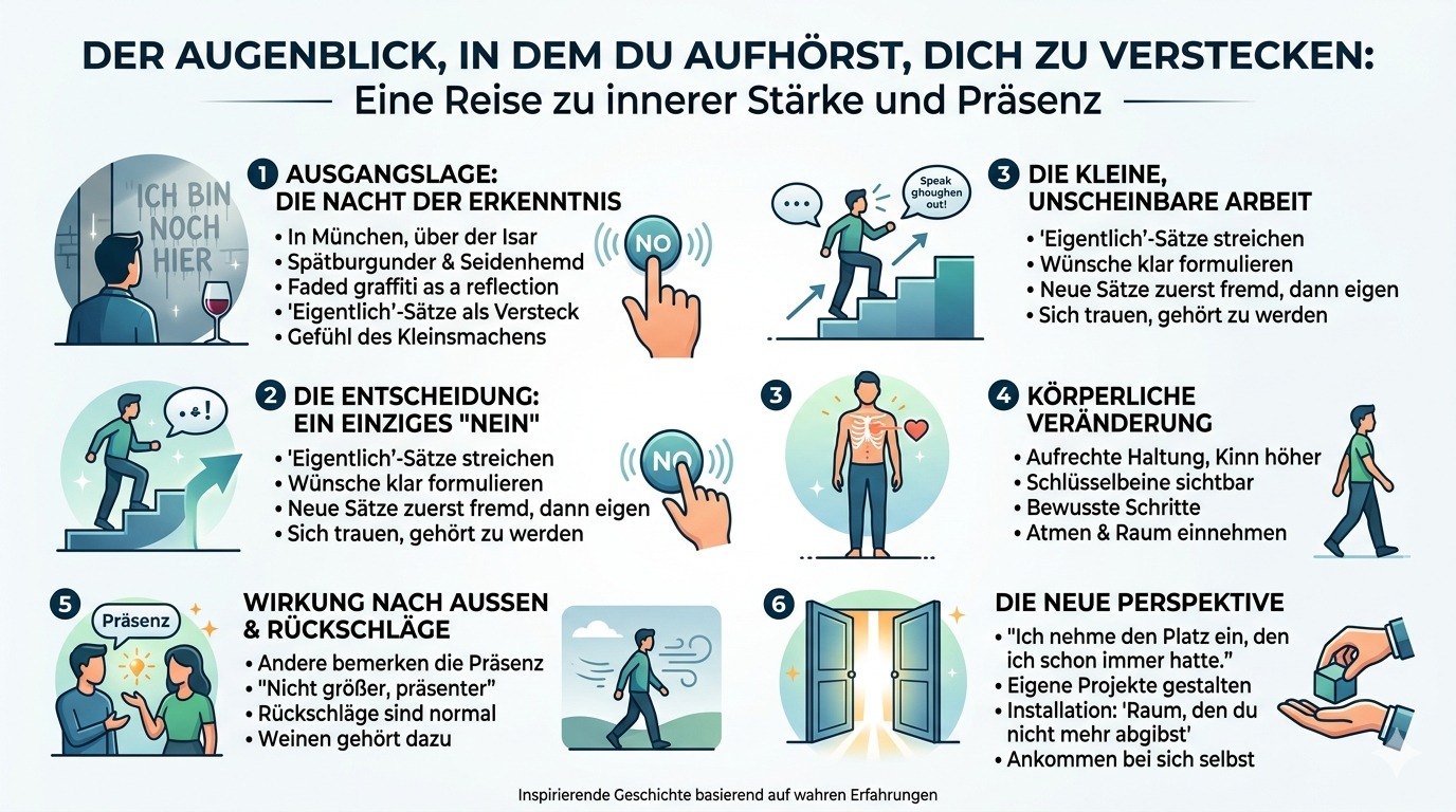 Infografik Der Augenblick, in dem du aufhörst, dich zu verstecken
