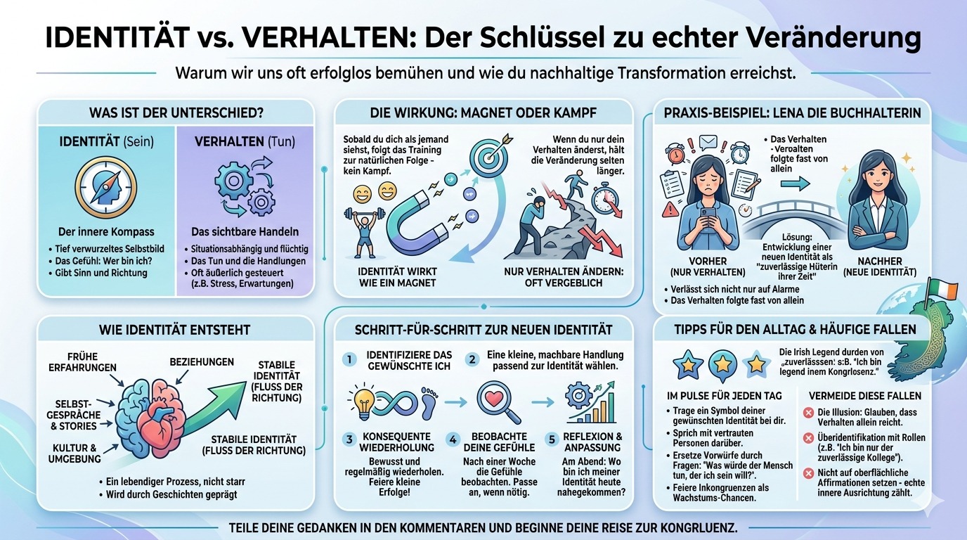 Infografik Der Unterschied zwischen Identität und Verhalten ändert alles