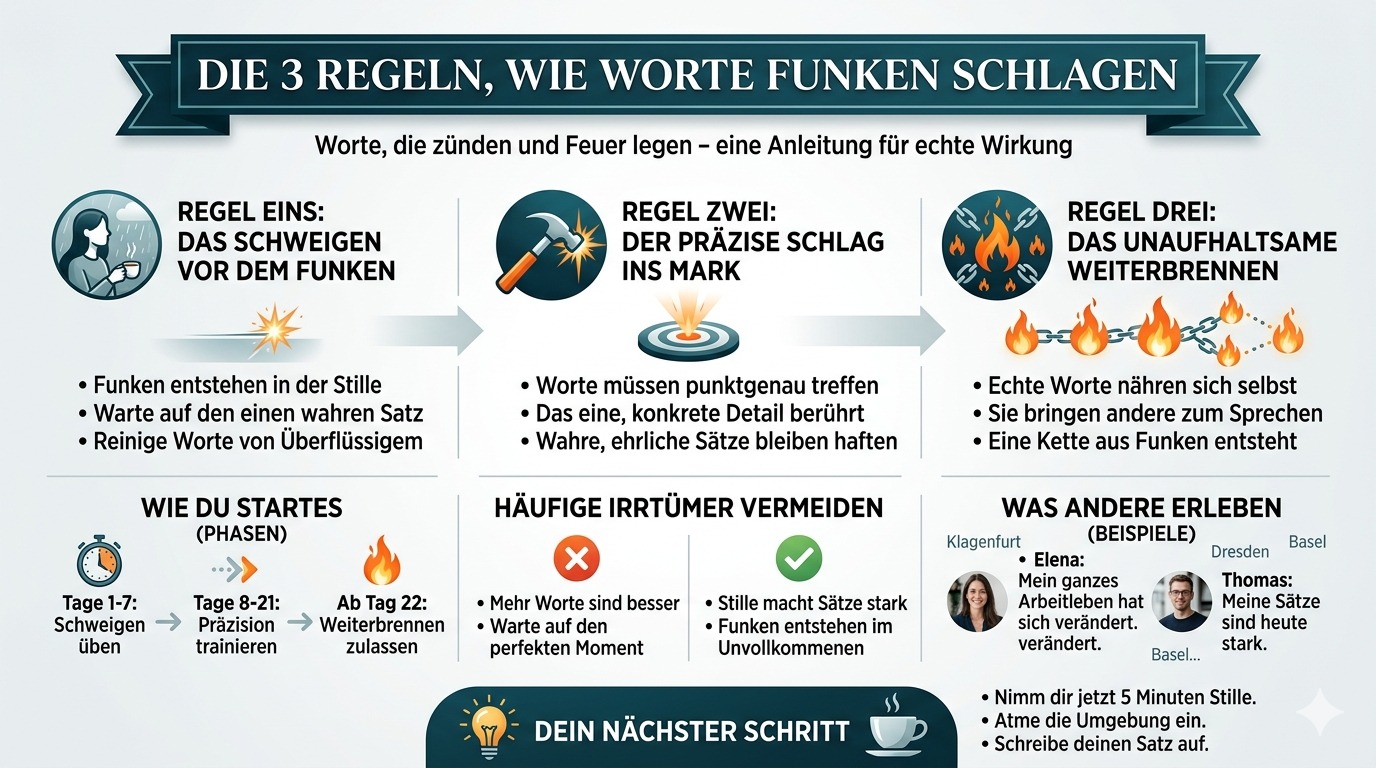 Infografik Die 3 Regeln, wie Worte Funken schlagen