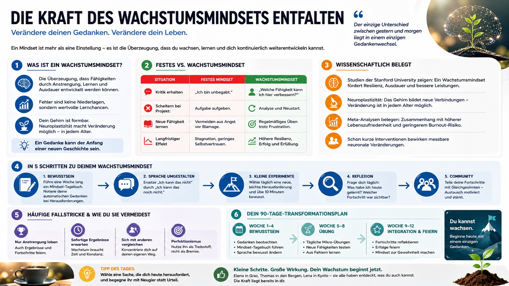 Infografik Die Kraft des Wachstumsmindsets entfalten
