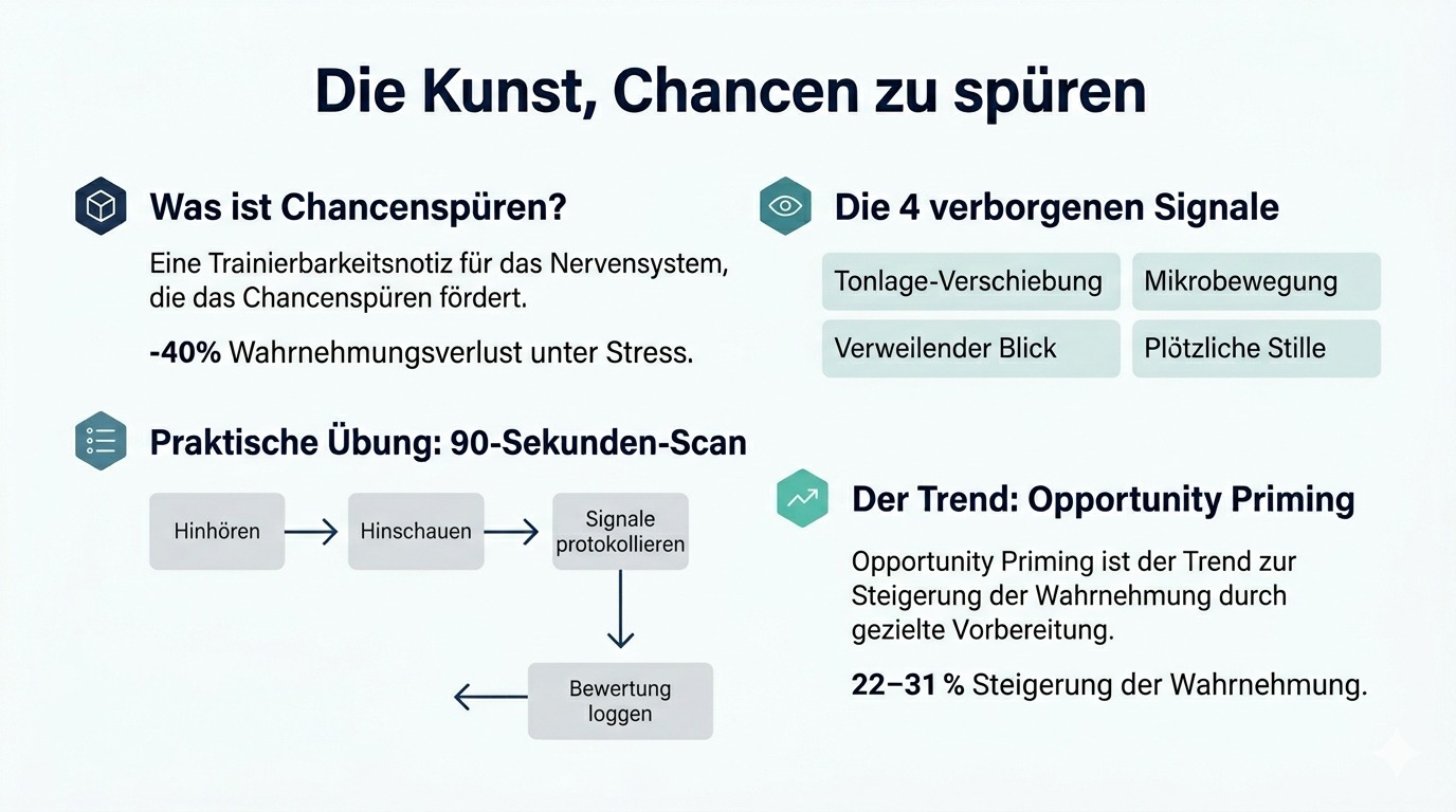 Infografik Die Kunst, Chancen zu spüren