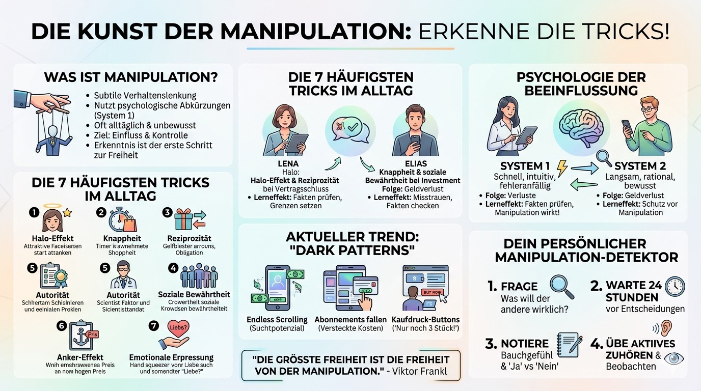 Infografik Die Kunst der Manipulation Erkenne die Tricks!