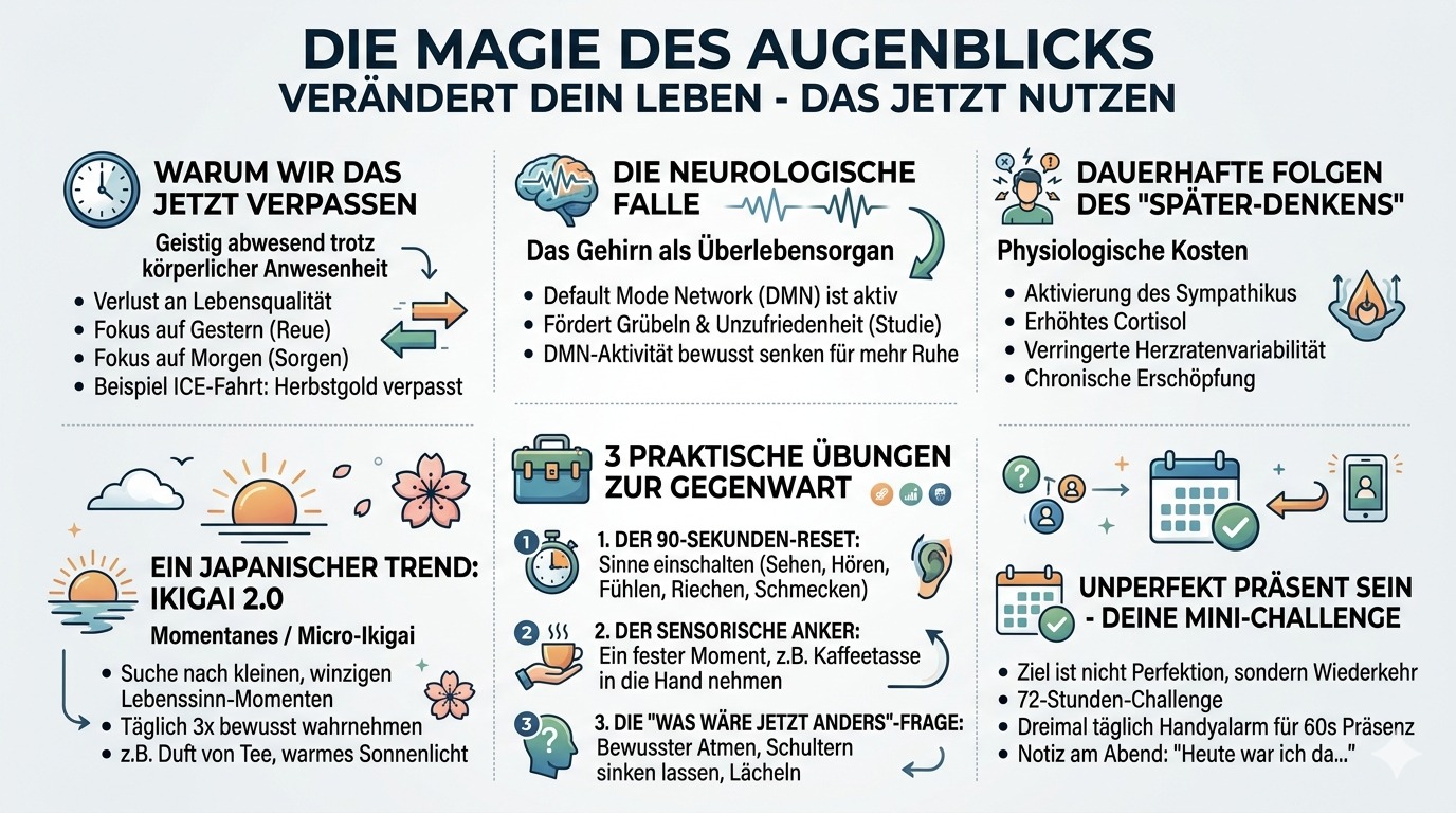 Infografik Die Magie des Augenblicks verändert dein Leben