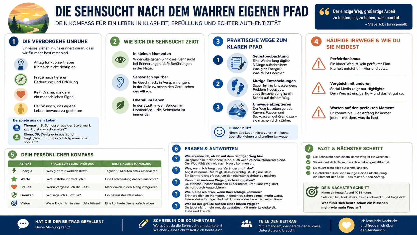 Infografik Die Sehnsucht nach dem wahren eigenen Pfad