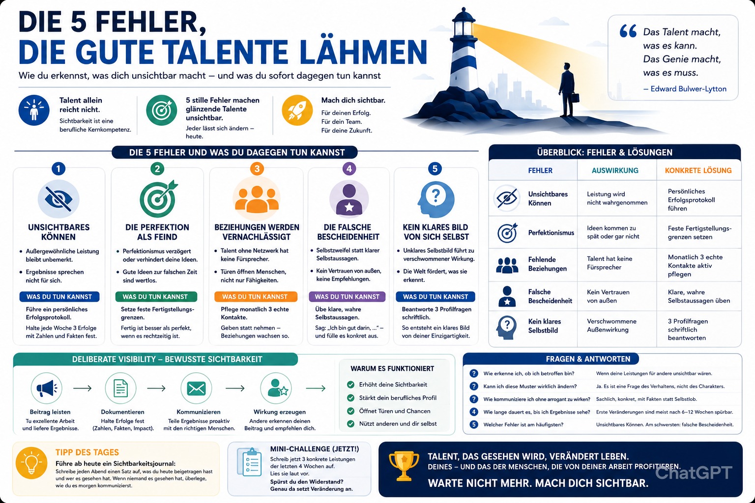 Infografik Die fünf Fehler die gute Talente lähmen