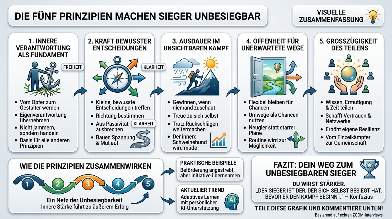 Infografik Die fünf Prinzipien machen Sieger unbesiegbar