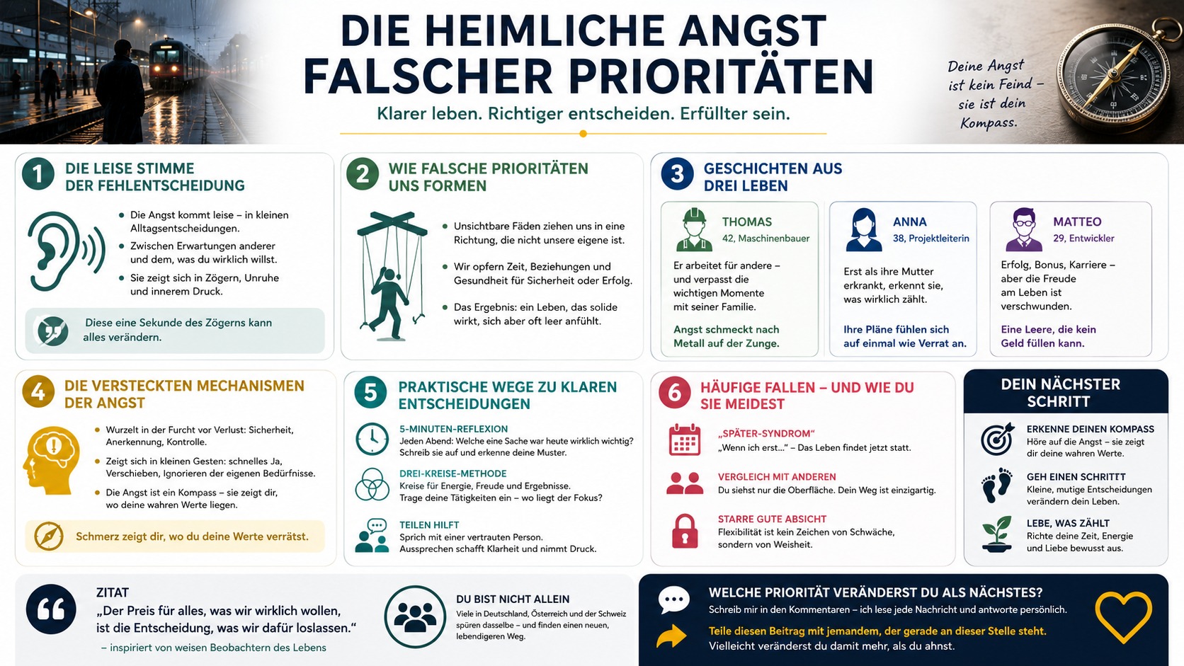 Infografik Die heimliche Angst falscher Prioritäten