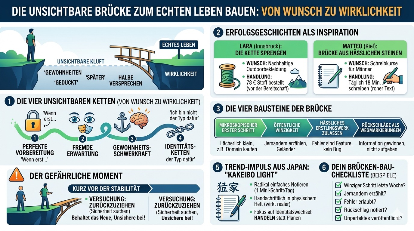 Infografik Die unsichtbare Brücke zum echten Leben bauen Infografik Die unsichtbare Brücke zum echten Leben bauen