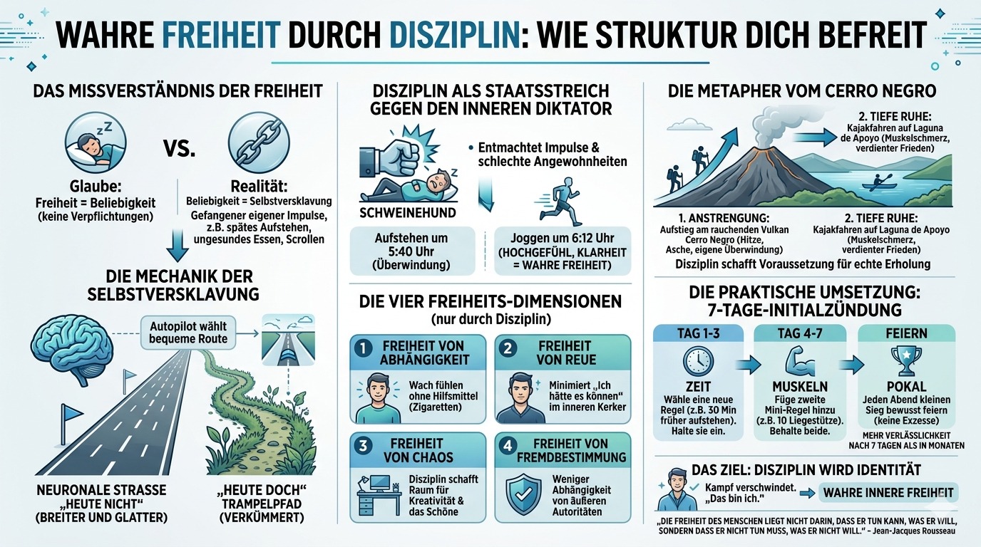 Infografik Disziplin führt dich in wahre Freiheit hinein