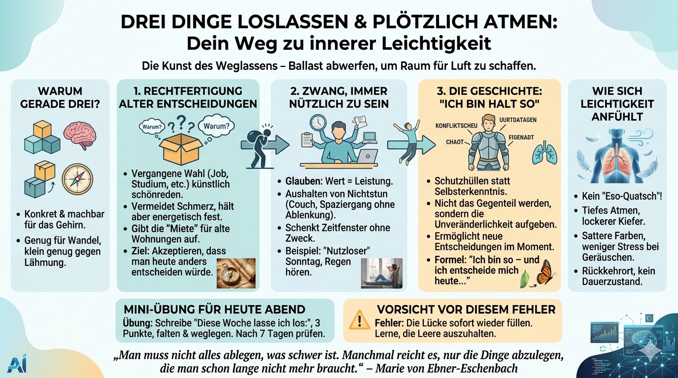 Infografik Drei Dinge loslassen – und plötzlich atmen Infografik Drei Dinge loslassen – und plötzlich atmen