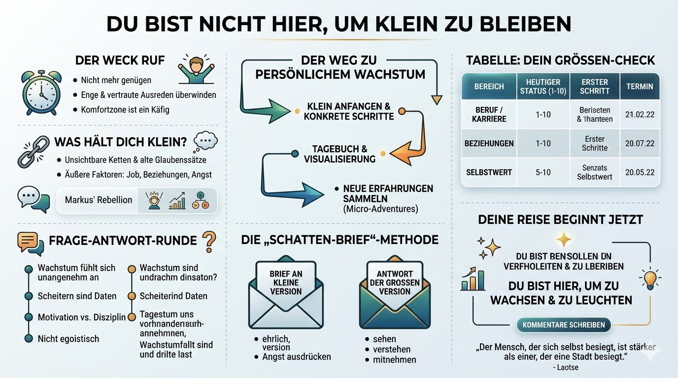 Infografik Du bist nicht hier, um klein zu bleiben.