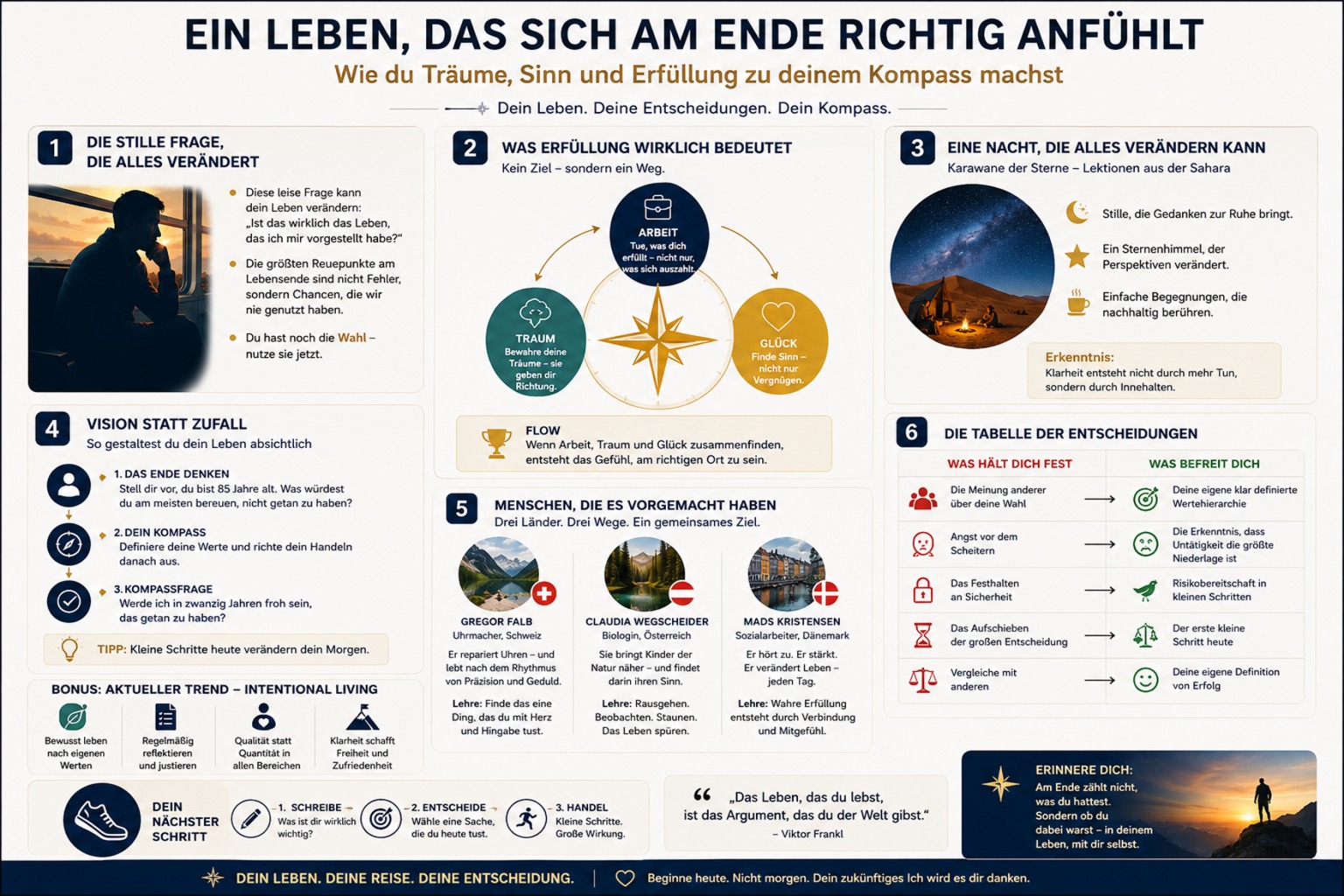 Infografik Ein Leben, das sich am Ende richtig anfühlt Infografik Ein Leben, das sich am Ende richtig anfühlt