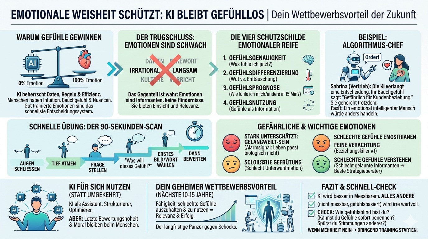 Infografik Emotionale Weisheit schützt – KI bleibt ewig gefühllos