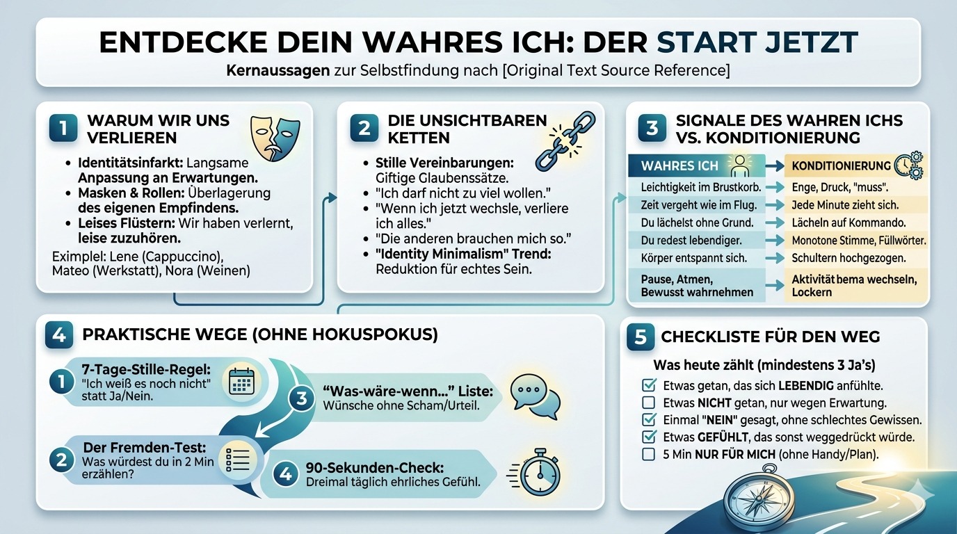 Infografik Entdecke dein wahres Ich Starte jetzt