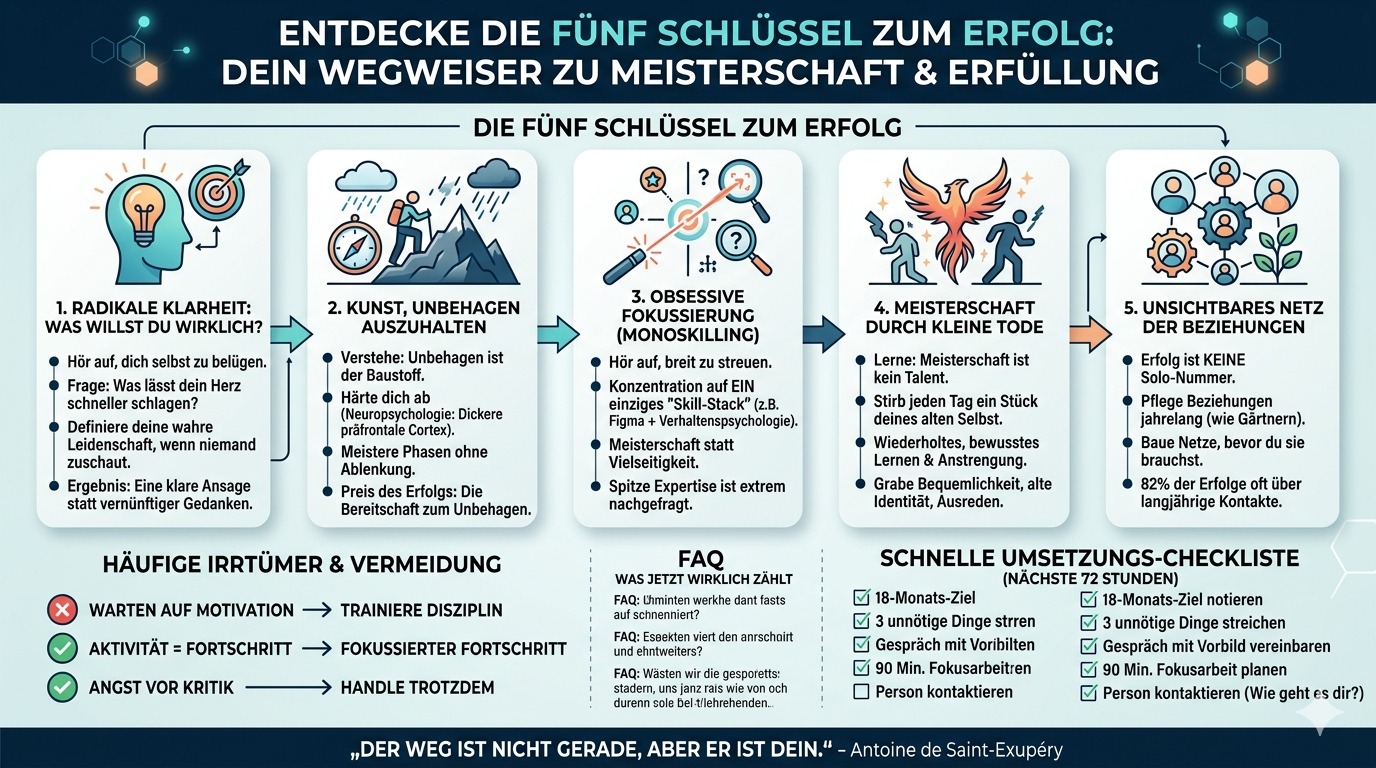 Infografik Entdecke die fünf Schlüssel zum Erfolg