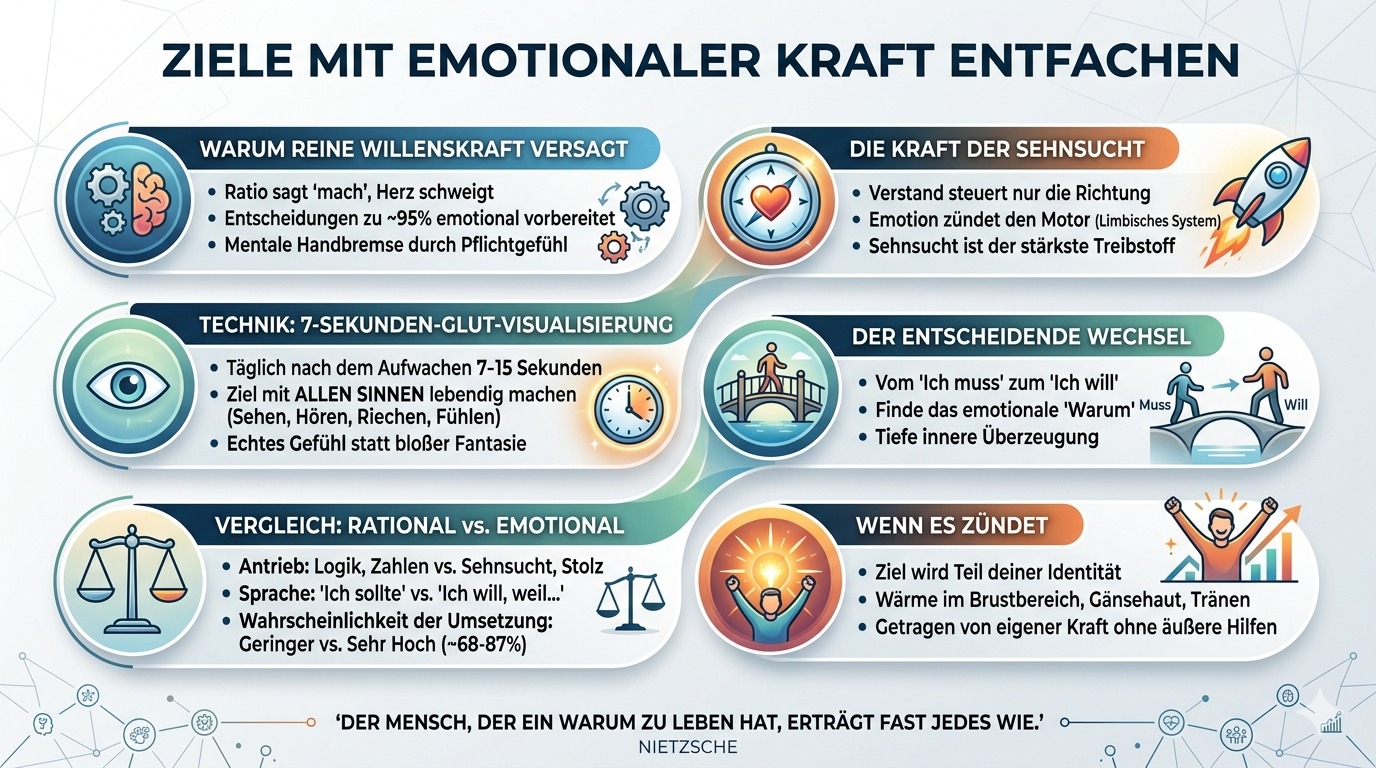 Infografik Entfache dein Ziel mit emotionaler Kraft!