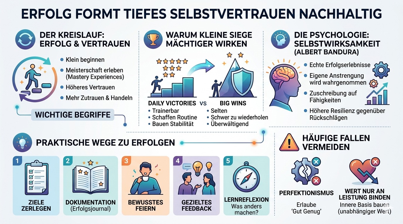 Infografik Erfolg formt tiefes Selbstvertrauen nachhaltig.