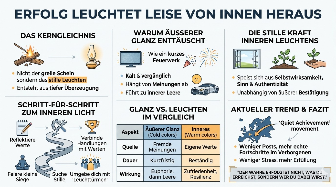Infografik Erfolg leuchtet leise von innen heraus Infografik Erfolg leuchtet leise von innen heraus