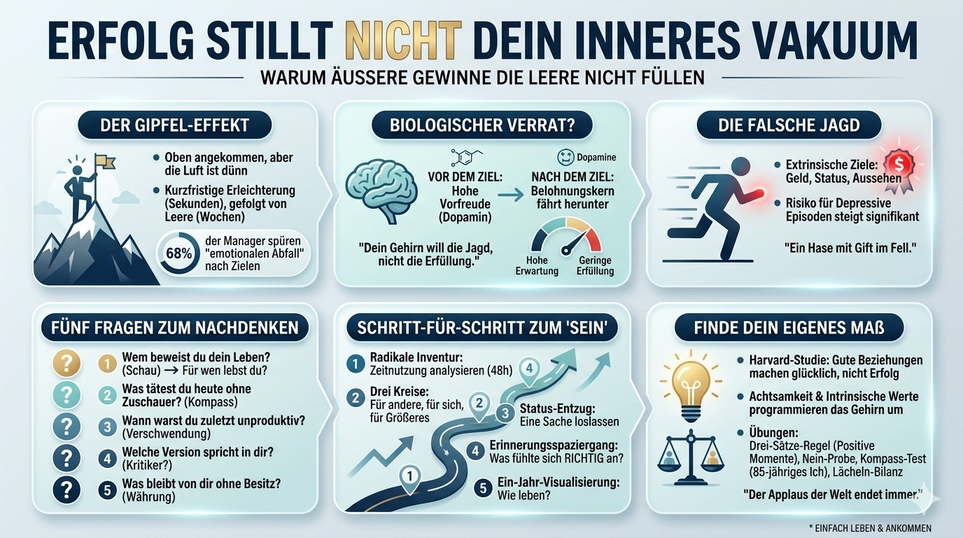 Infografik Erfolg stillt nicht dein inneres Vakuum