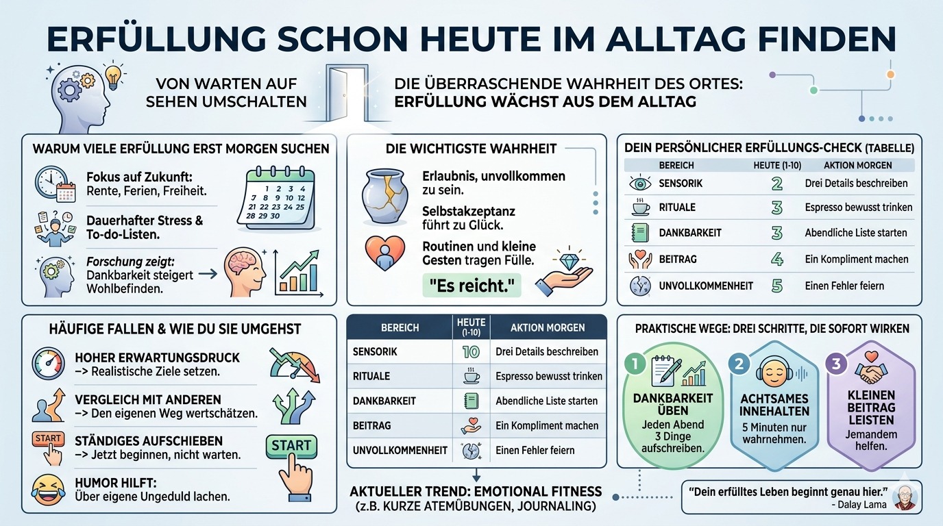Infografik Erfüllung schon heute im Alltag finden Infografik Erfüllung schon heute im Alltag finden