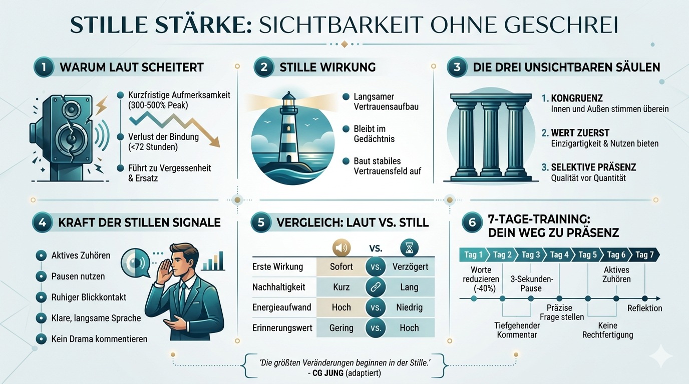 Infografik Erhöhe deine Sichtbarkeit – still, aber stark!