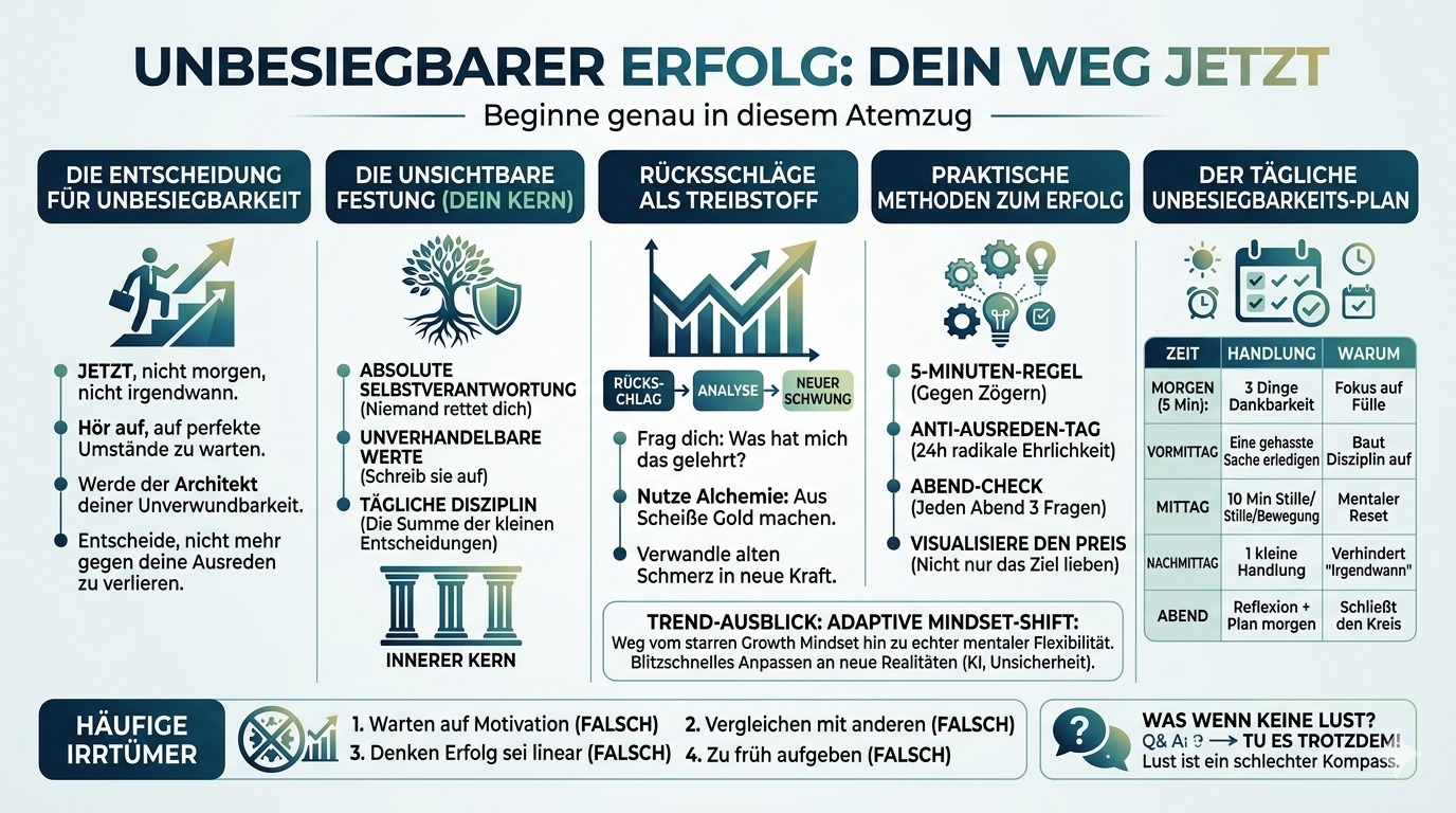 Infografik Erreiche unbesiegbaren Erfolg jetzt und hier Infografik Erreiche unbesiegbaren Erfolg jetzt und hier