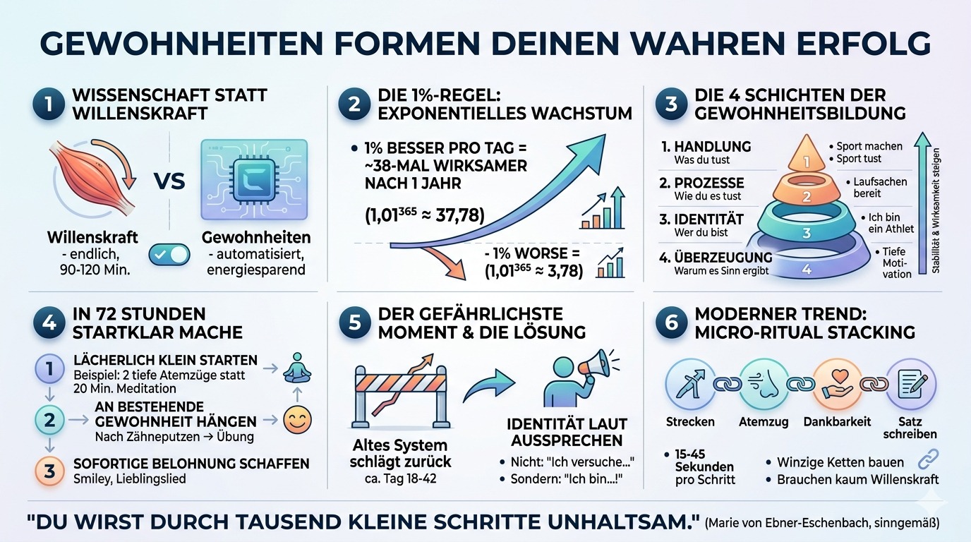 Infografik Gewohnheiten formen deinen wahren Erfolg.